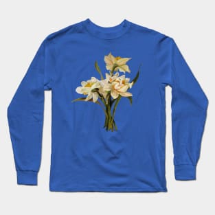 Double Narcissi Spring Flower Daffodil Bouquet Cut Out Long Sleeve T-Shirt